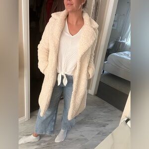 Cream Sherpa transition coat